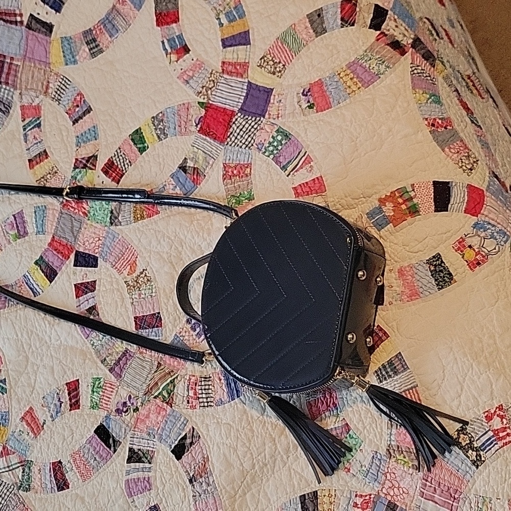 Navy crossbody with tassles